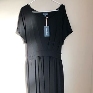 NWT ModCloth Mid-Length Tie Waist Black Dress